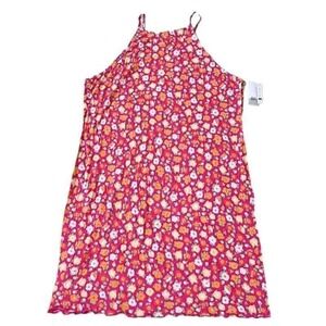 BP. Minidress Womens S Pink Retro Floral‎ Sleeveless Knit Stretch Summer Casual